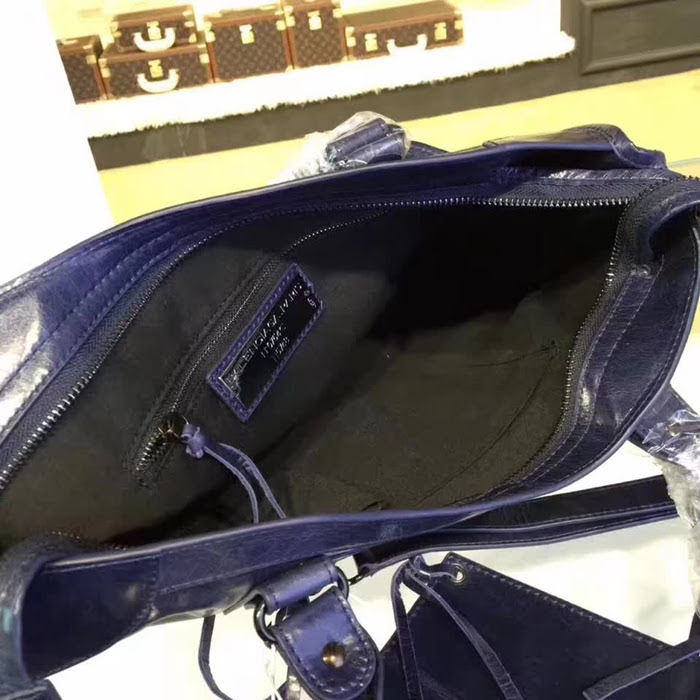 BALENCIAG巴黎世家 38cm 機車包進口油蠟牛皮 手提肩背斜挎包  BL1559